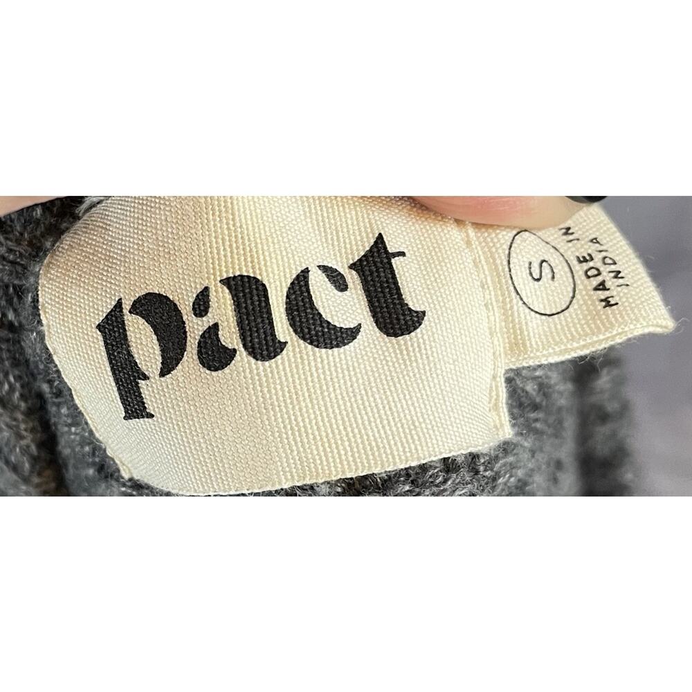 PACT Organic Cotton Gray Cable Knit Sweater Dress Women’s Size Small Crew Neck - Picture 5 of 6